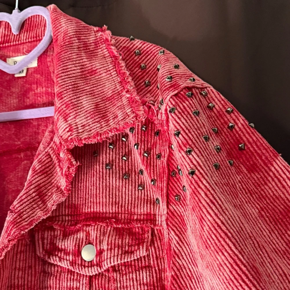 POL Vibrant Red Corduroy Jacket - Picture 3 of 7